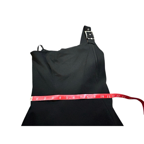 Versus Versace Black One Shoulder Mini Dress with Buckle Size 4 - Picture 6 of 12